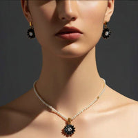 Flower style Egyption Antique Polish Locket Combo Set