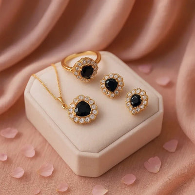 Heart Design Zircon Locket combo Set