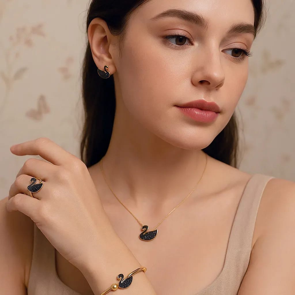 Swan Stainless Steel locket Combo Set