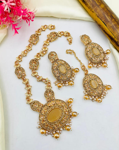 Gold Plated Zircon Bridal Set