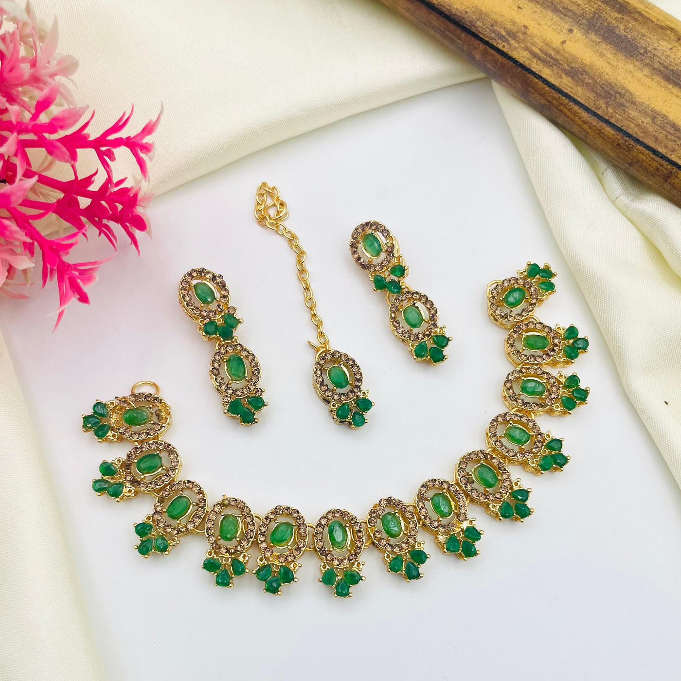 Gold Plated Zircon Bridal  Set
