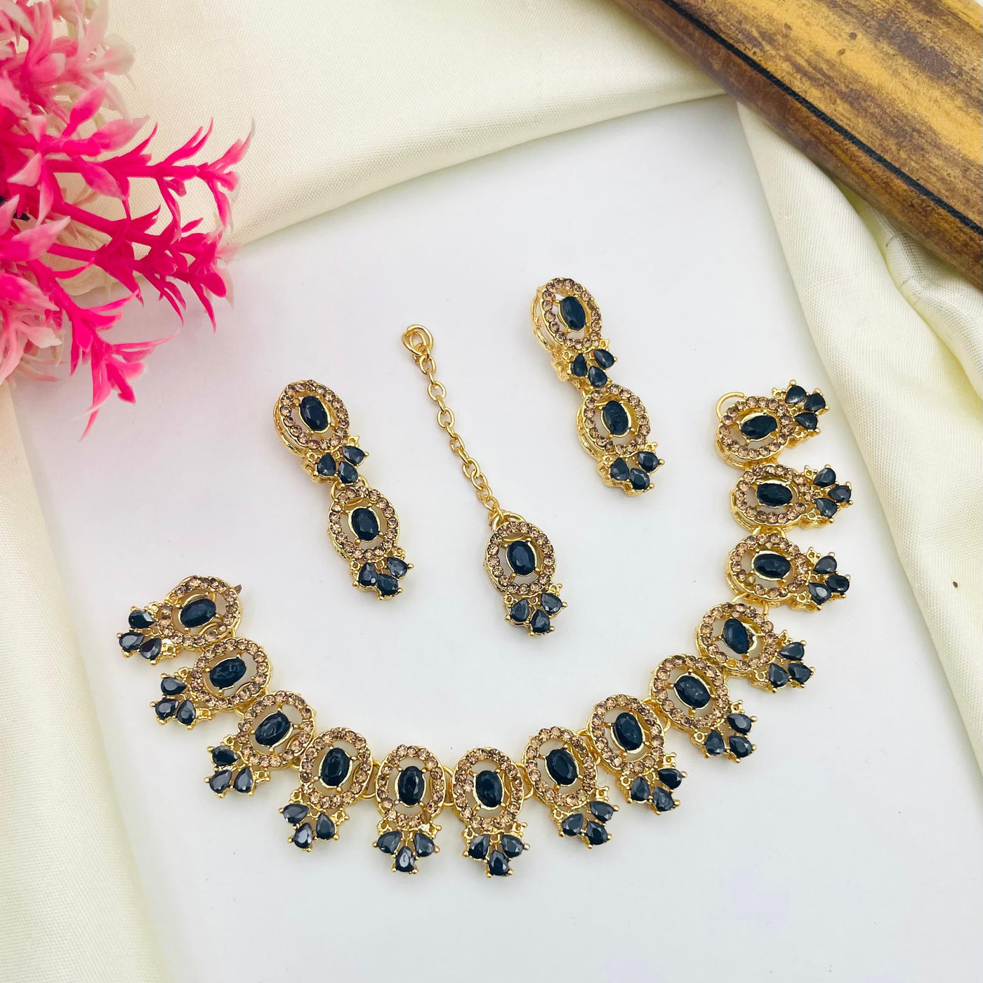 Gold Plated Zircon Bridal  Set