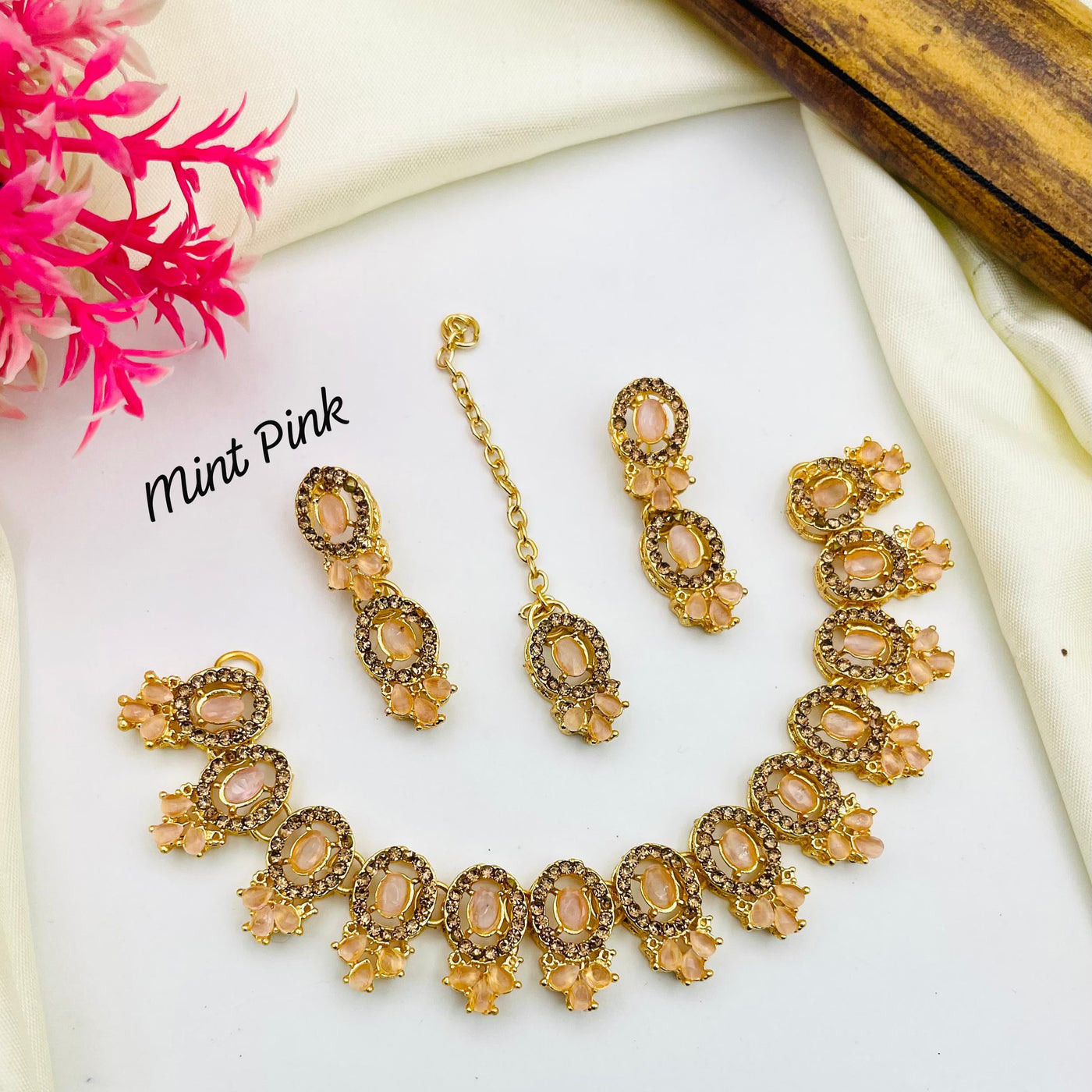 Gold Plated Zircon Bridal  Set