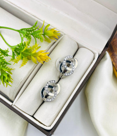 Silver Zircon Channel Brand Rings