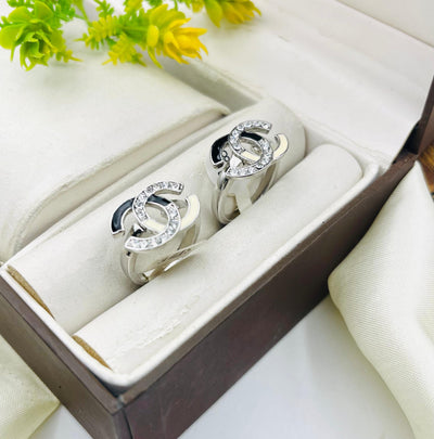Silver Zircon Channel Brand Rings
