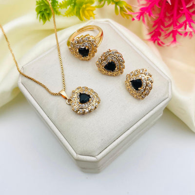 Heart Design Zircon Locket combo Set