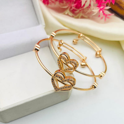 Zircon Heart Design Bangles