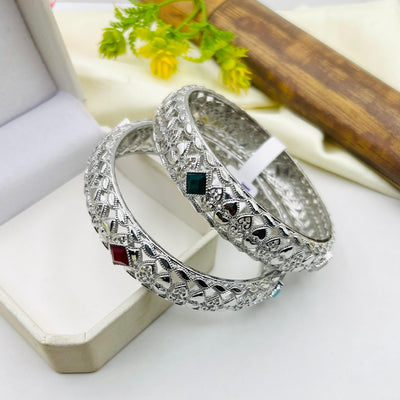 Silver Plated Multi Zircon Bangles