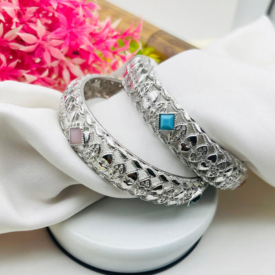 Silver Plated Multi Zircon Bangles