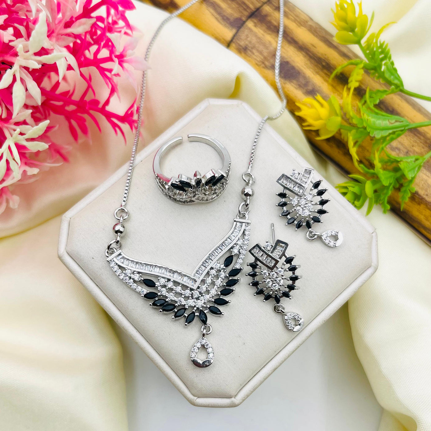 Gold Plated Zircon Necklace Set