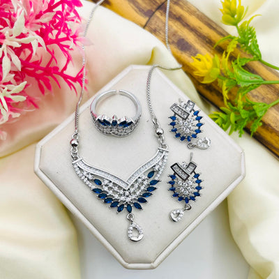 Gold Plated Zircon Necklace Set