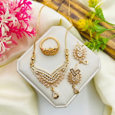 Gold Plated Zircon Necklace Set