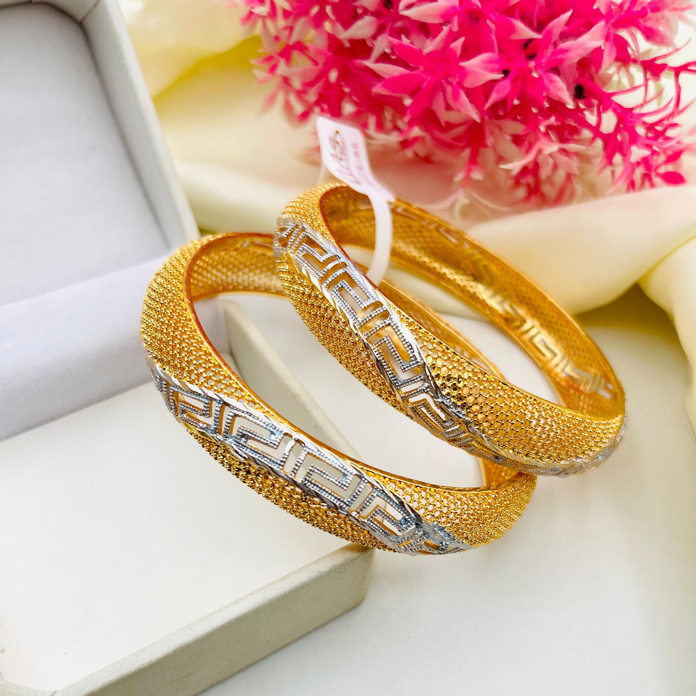 Gold Plated Tow Tone Bangles