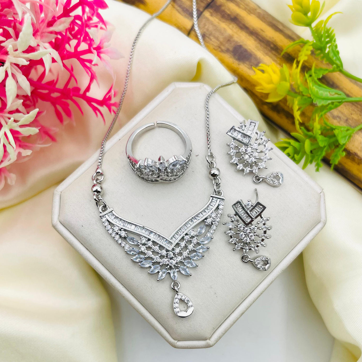 Gold Plated Zircon Necklace Set