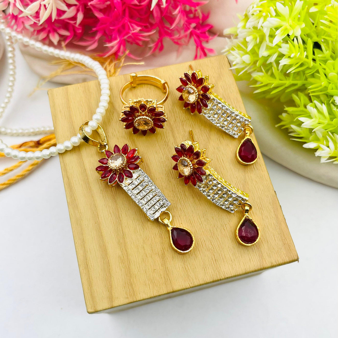 Flower Design Egyption Locket Combo Set