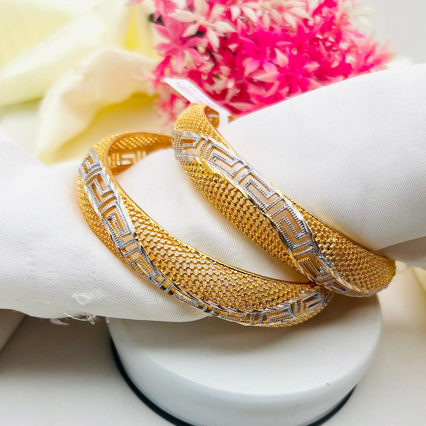 Gold Plated Tow Tone Bangles