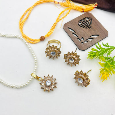 Flower style Egyption  Antique Polish Locket Combo Set