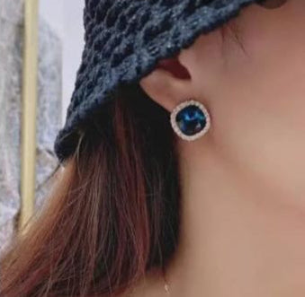 Aqua Blue Stone Earring