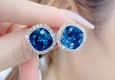 Aqua Blue Stone Earring