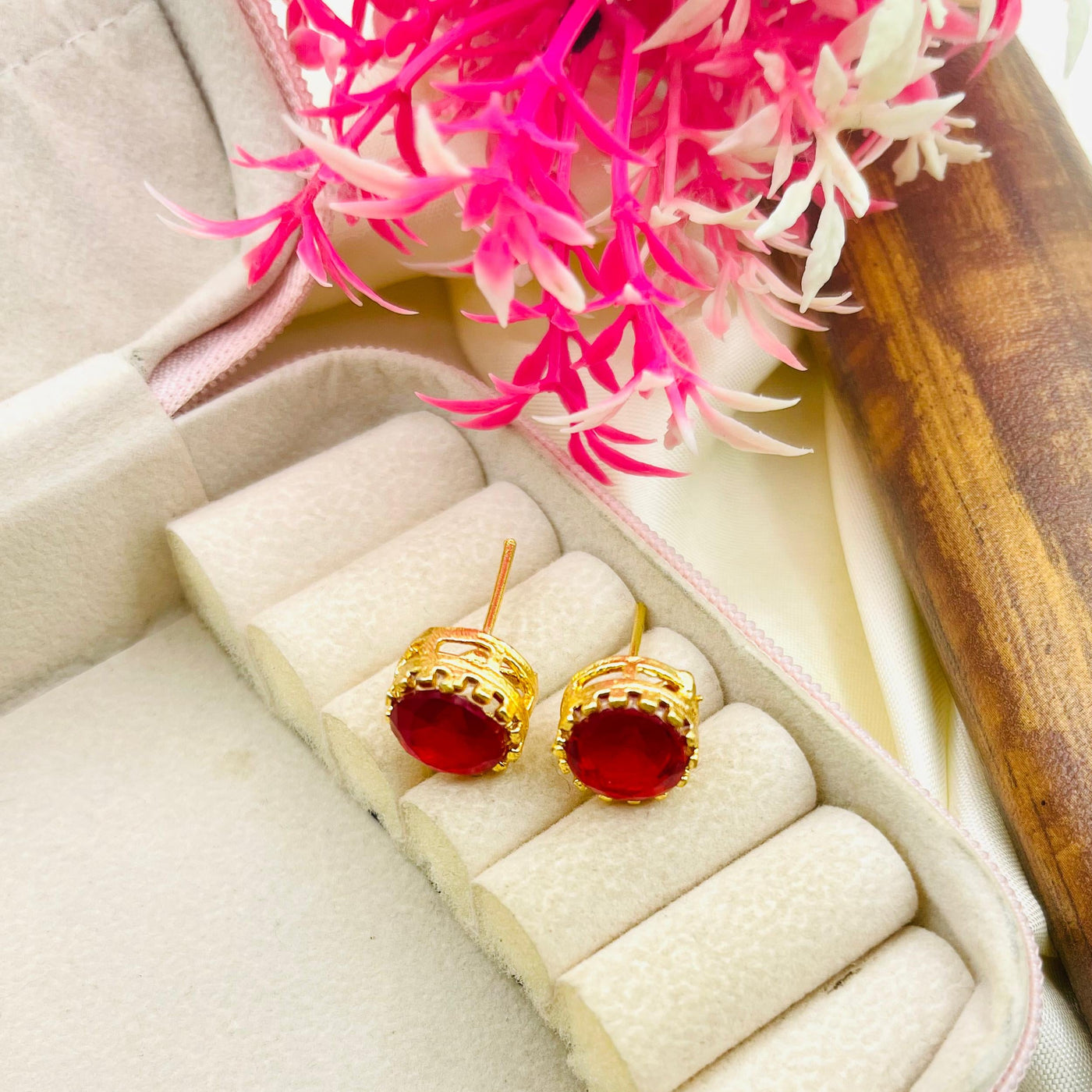Gold Plated Zircon Stone Studs Earring