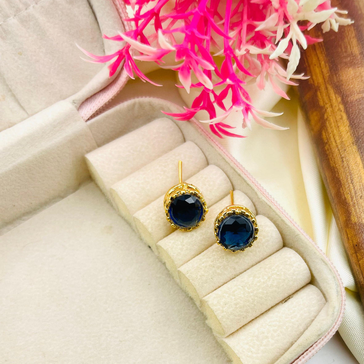 Gold Plated Zircon Stone Studs Earring