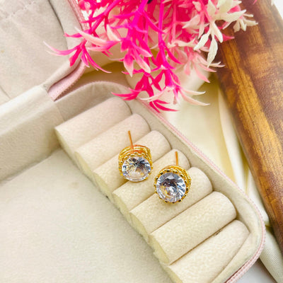 Gold Plated Zircon Stone Studs Earring