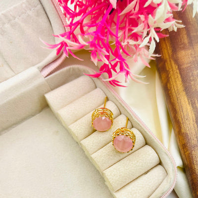 Gold Plated Zircon Stone Studs Earring