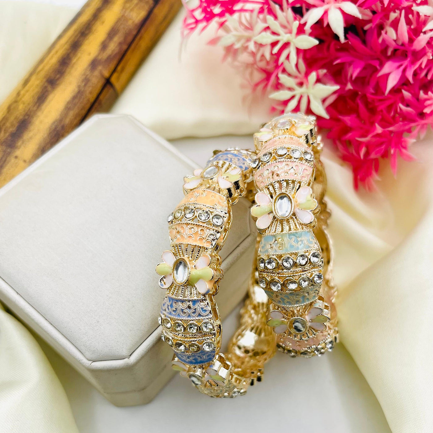 Rajwari Style Zircon Multi Bangles