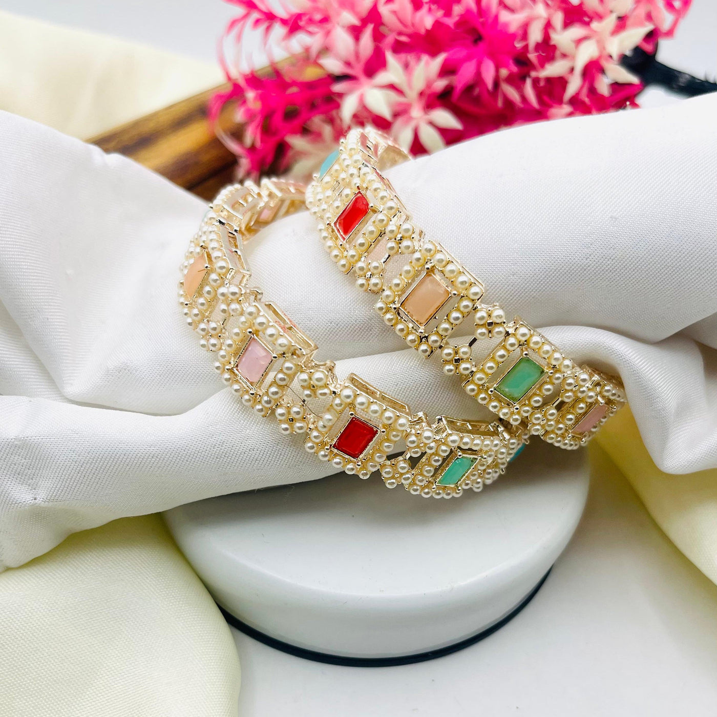 Rajwari Style Zircon Multi Bangles