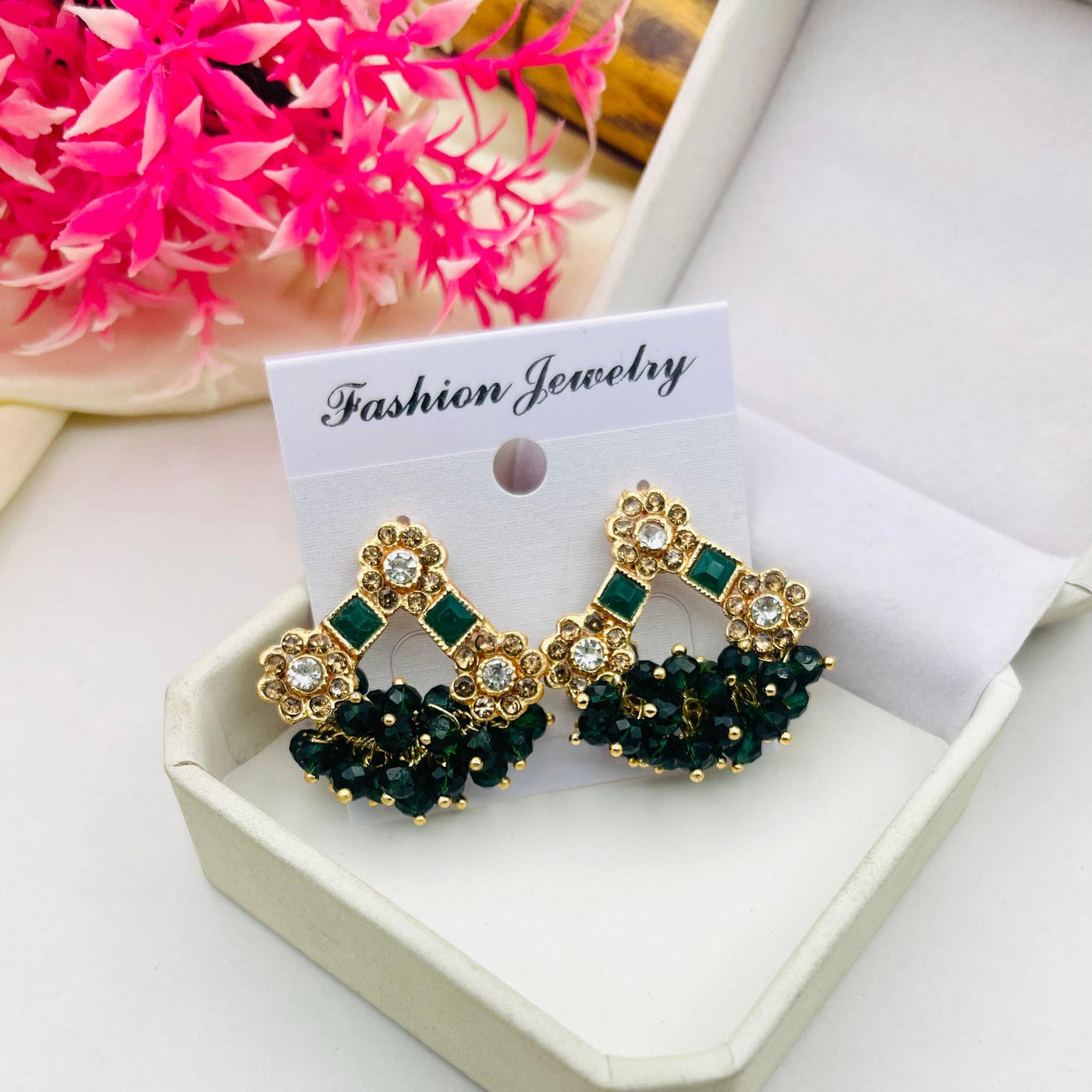 Gold Plated Gajra Earrings