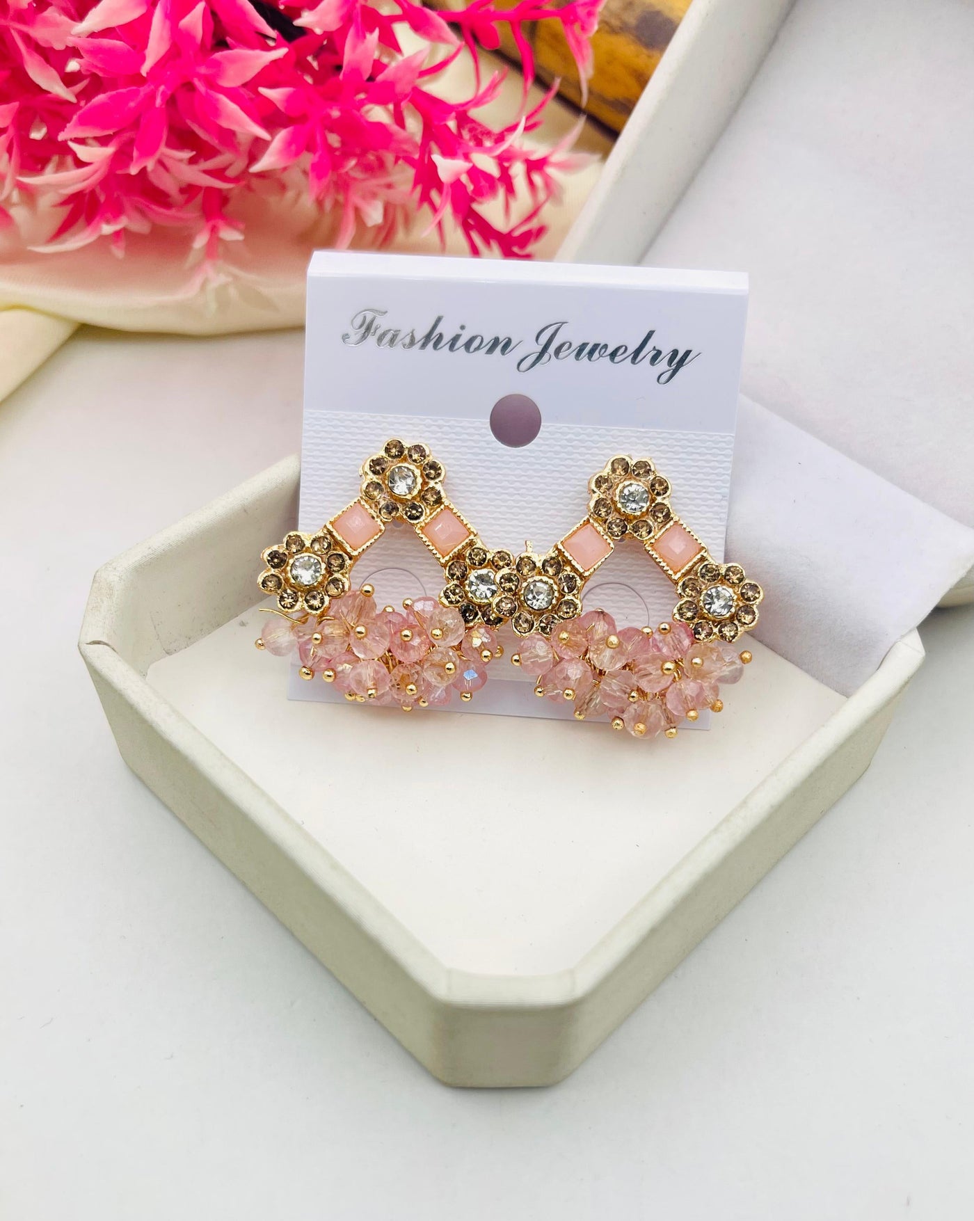 Gold Plated Gajra Earrings