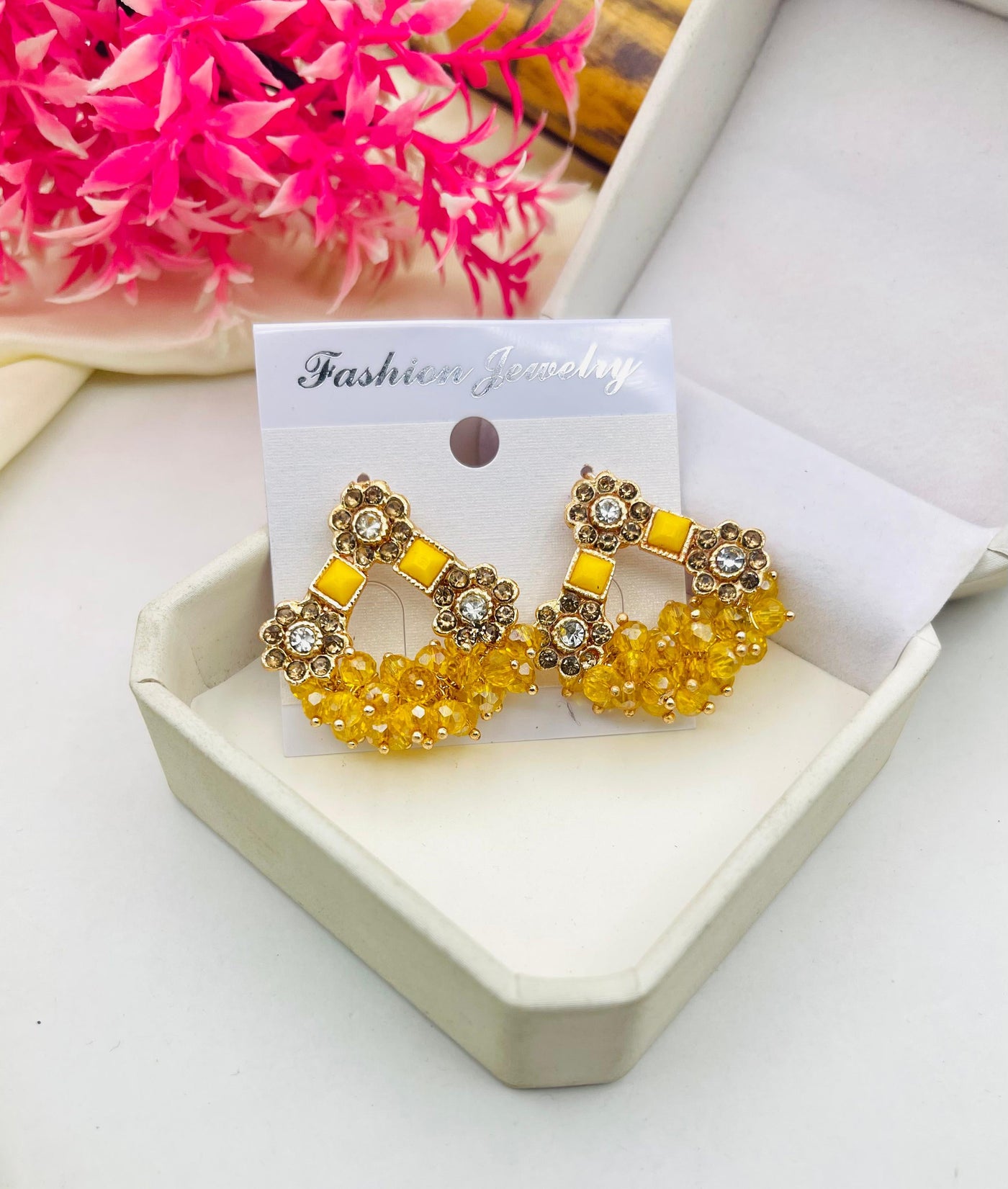 Gold Plated Gajra Earrings