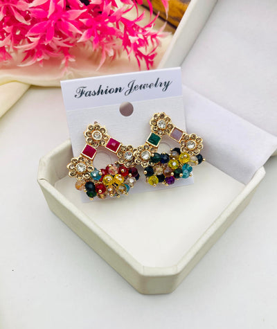 Gold Plated Gajra Earrings