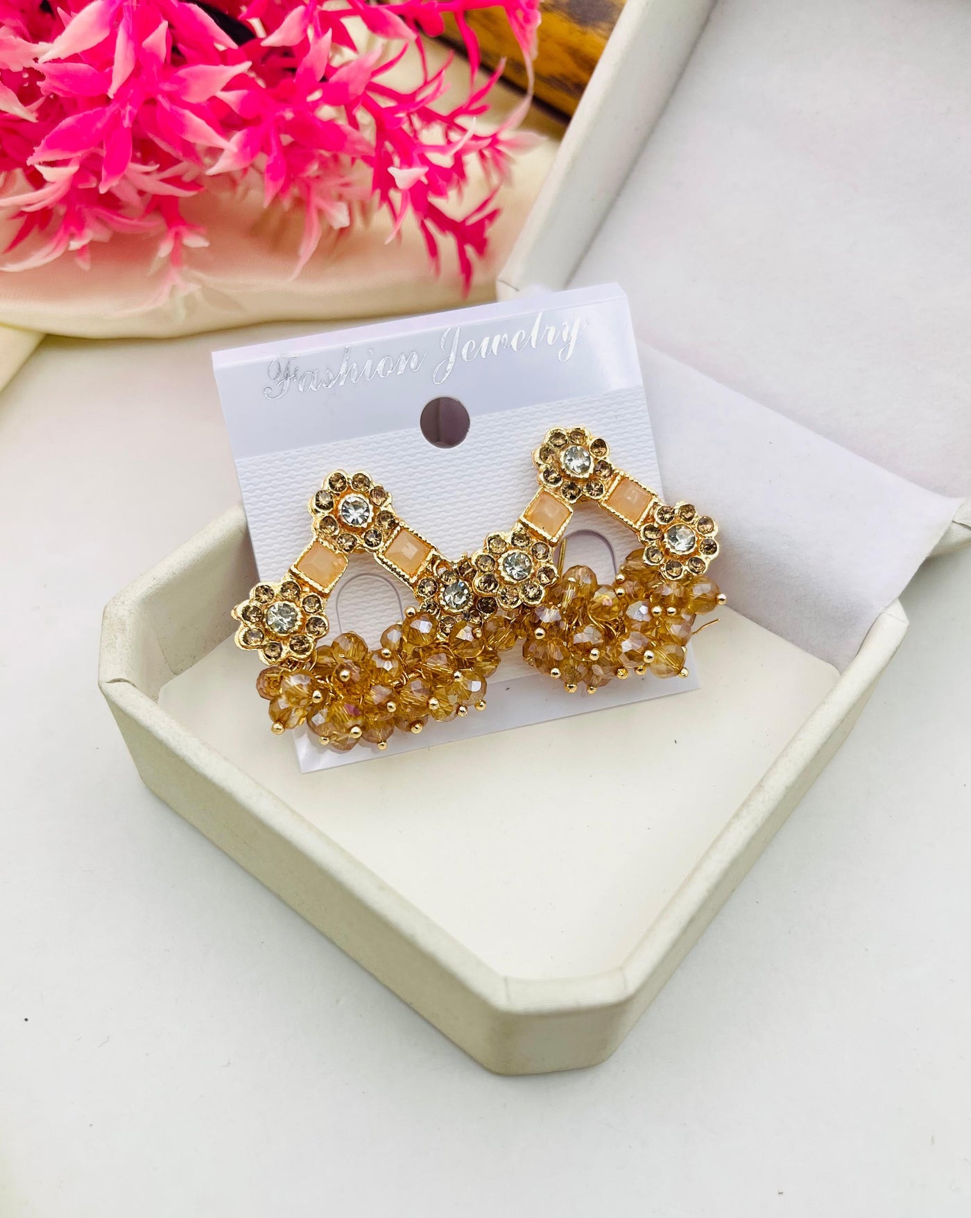 Gold Plated Gajra Earrings