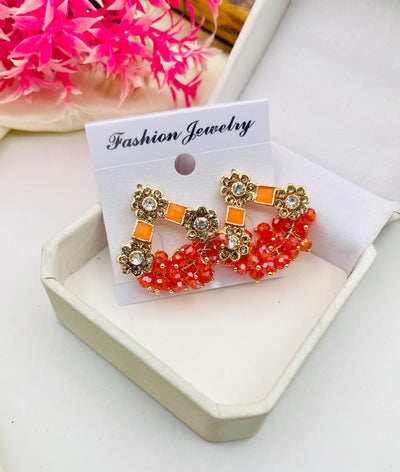 Gold Plated Gajra Earrings