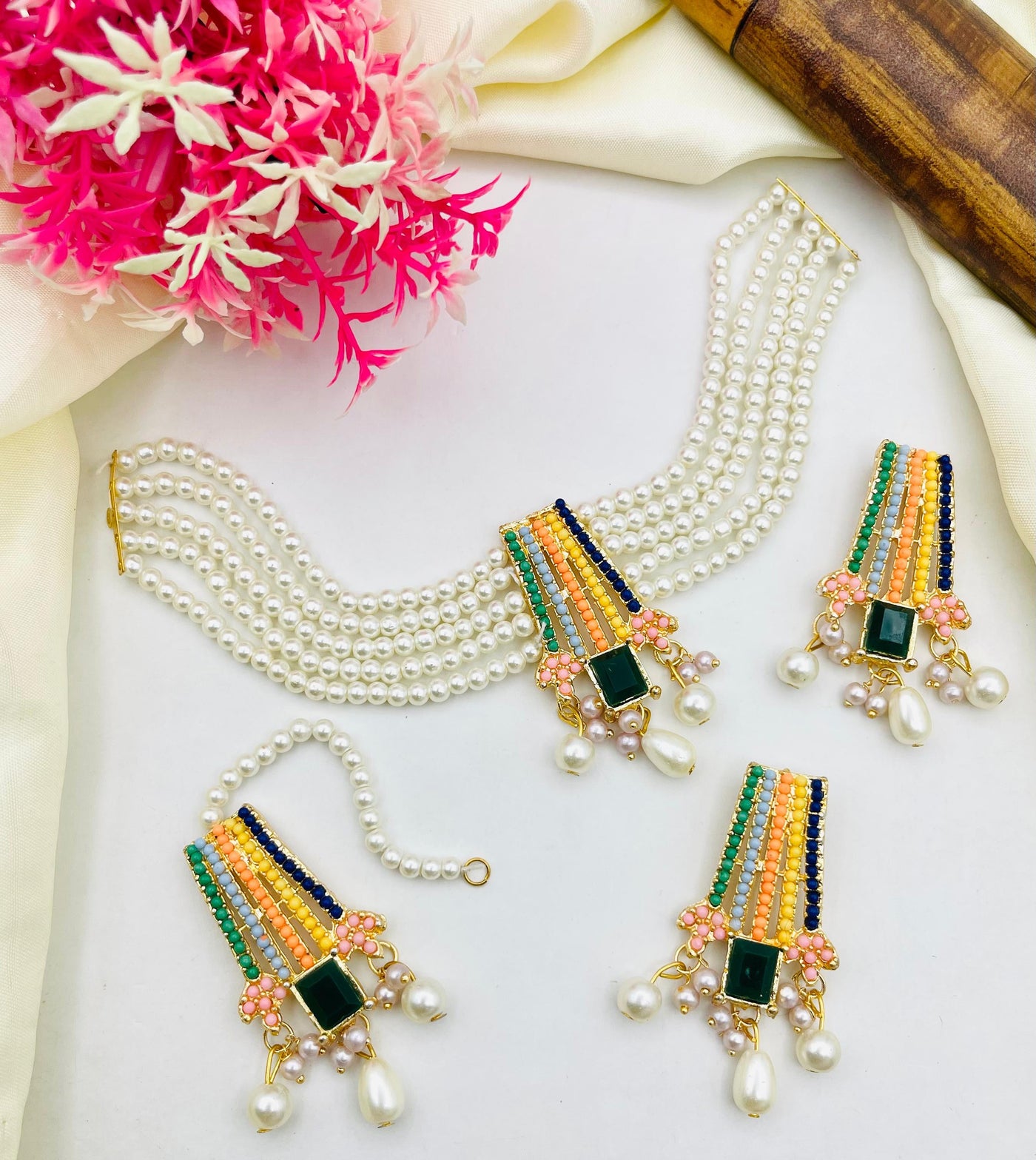 Nauratan Choker Zircon Bridal Set