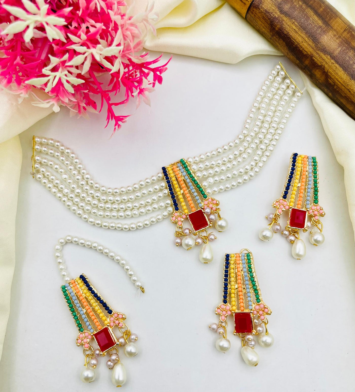 Nauratan Choker Zircon Bridal Set