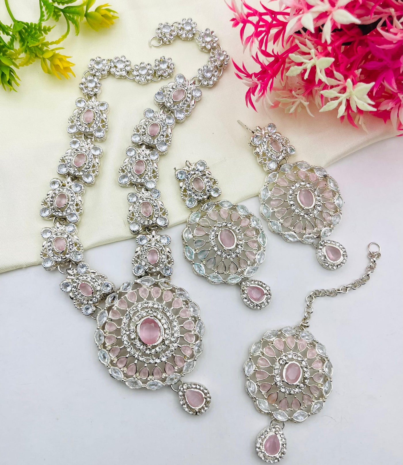 Silver Plated Zircon Bridal Set