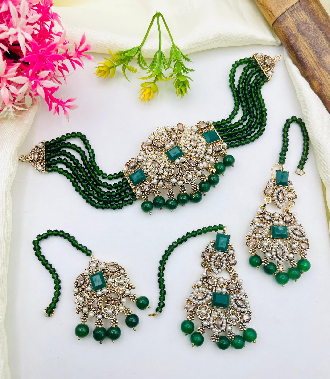 Rajwari Style Zircon Bridal Set