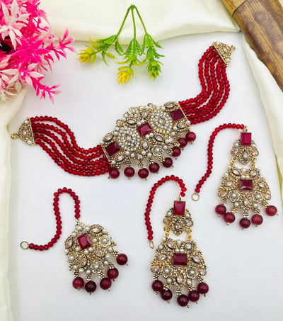 Rajwari Style Zircon Bridal Set