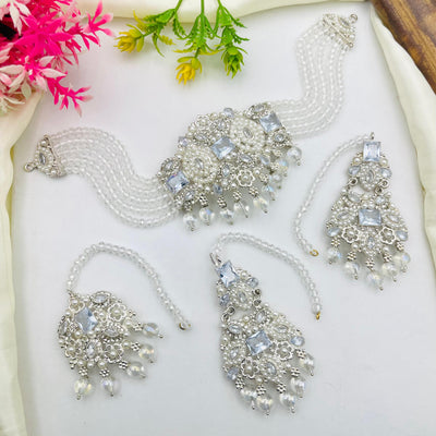 Rajwari Style Zircon Work Bridal Set