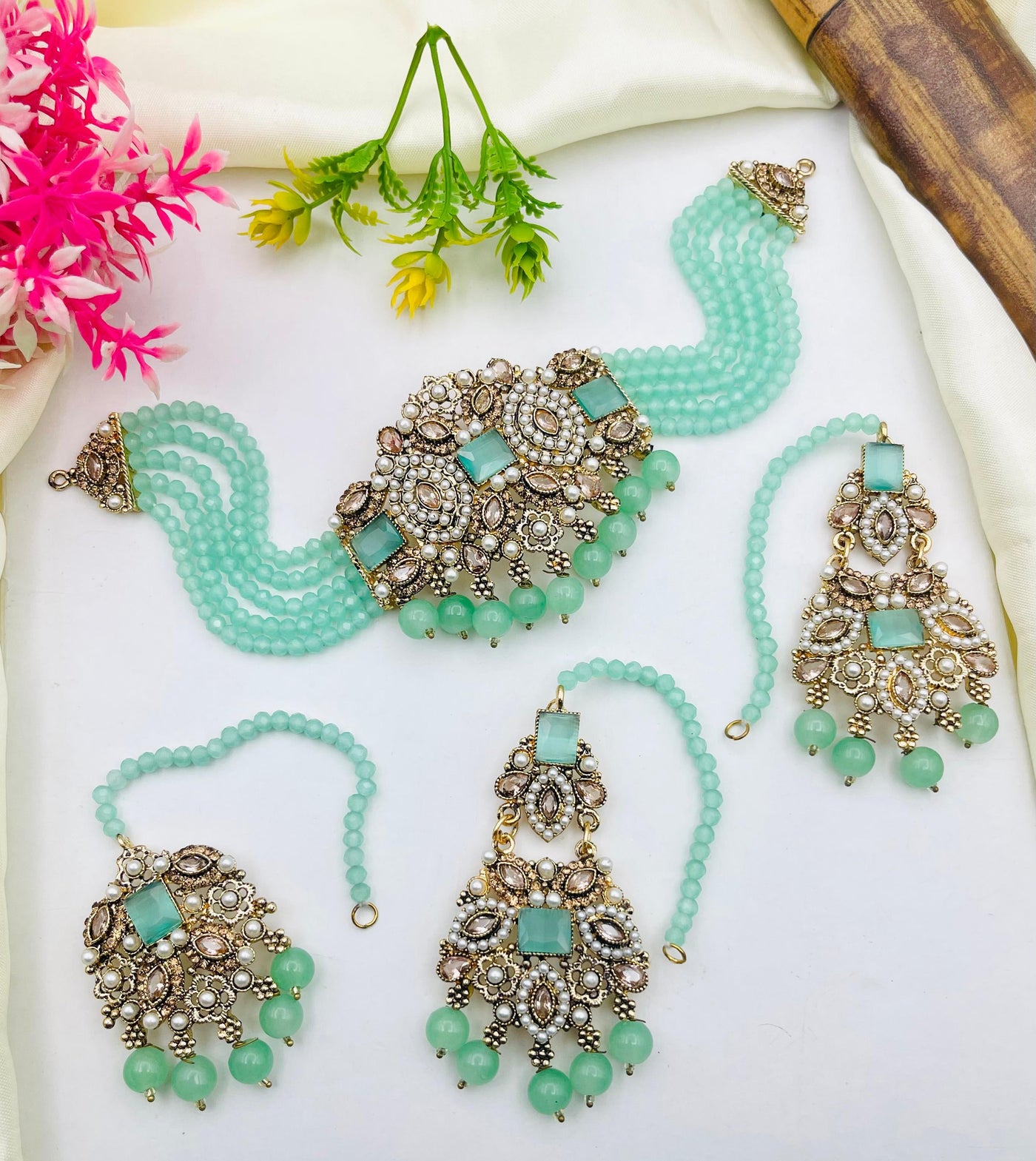 Rajwari Style Zircon Bridal Set