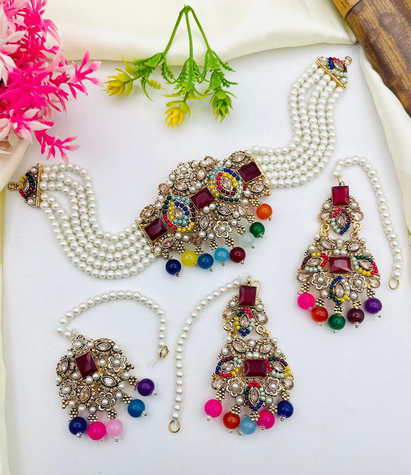 Rajwari Style Zircon Bridal Set