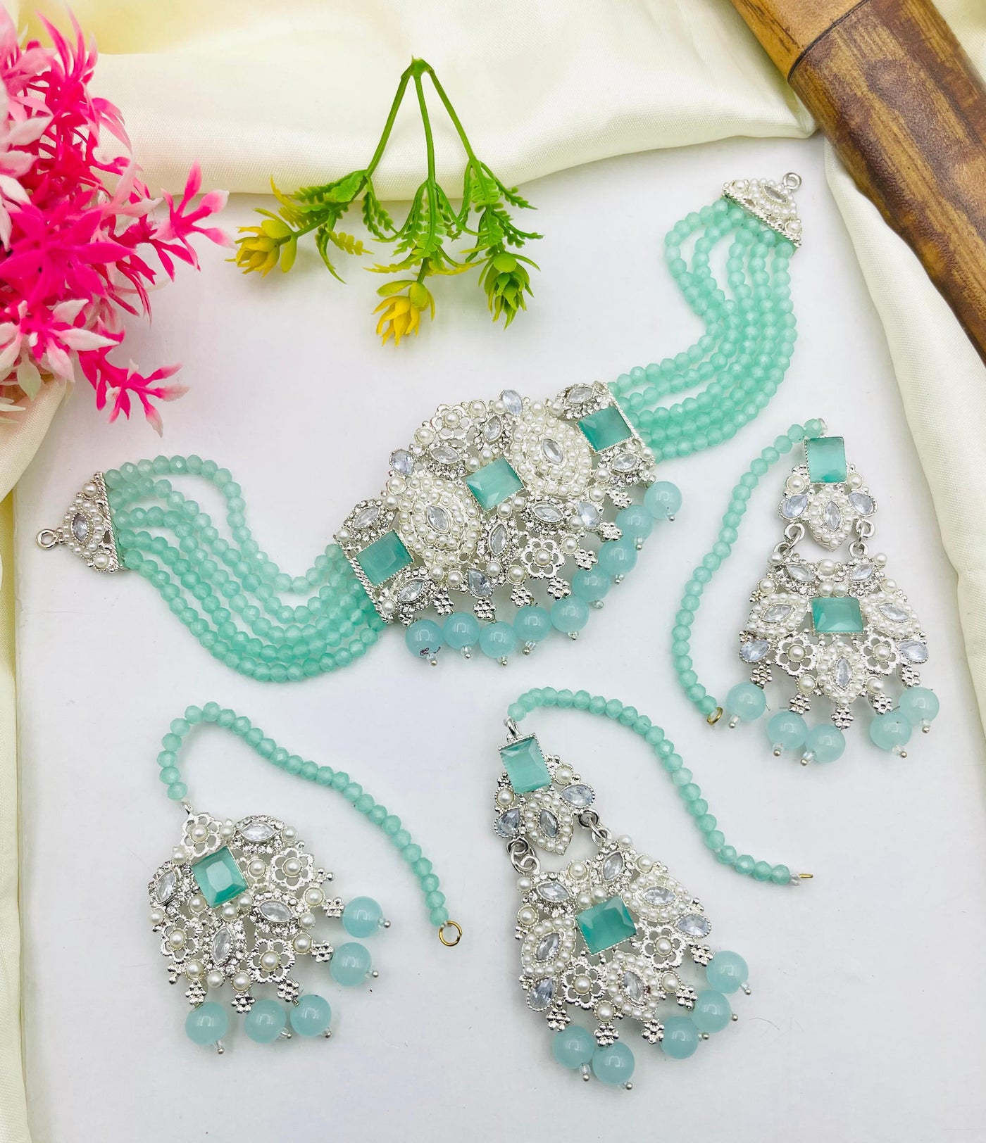 Rajwari Style Zircon Bridal Set