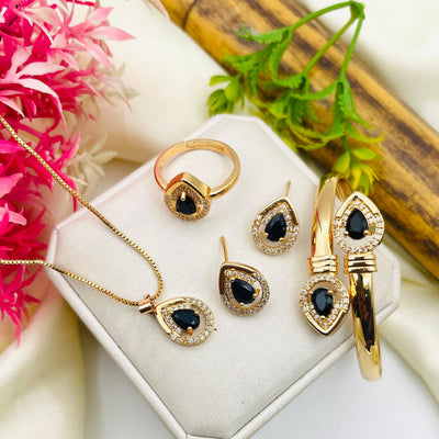 Gold-plated zircon  Locket Combo set