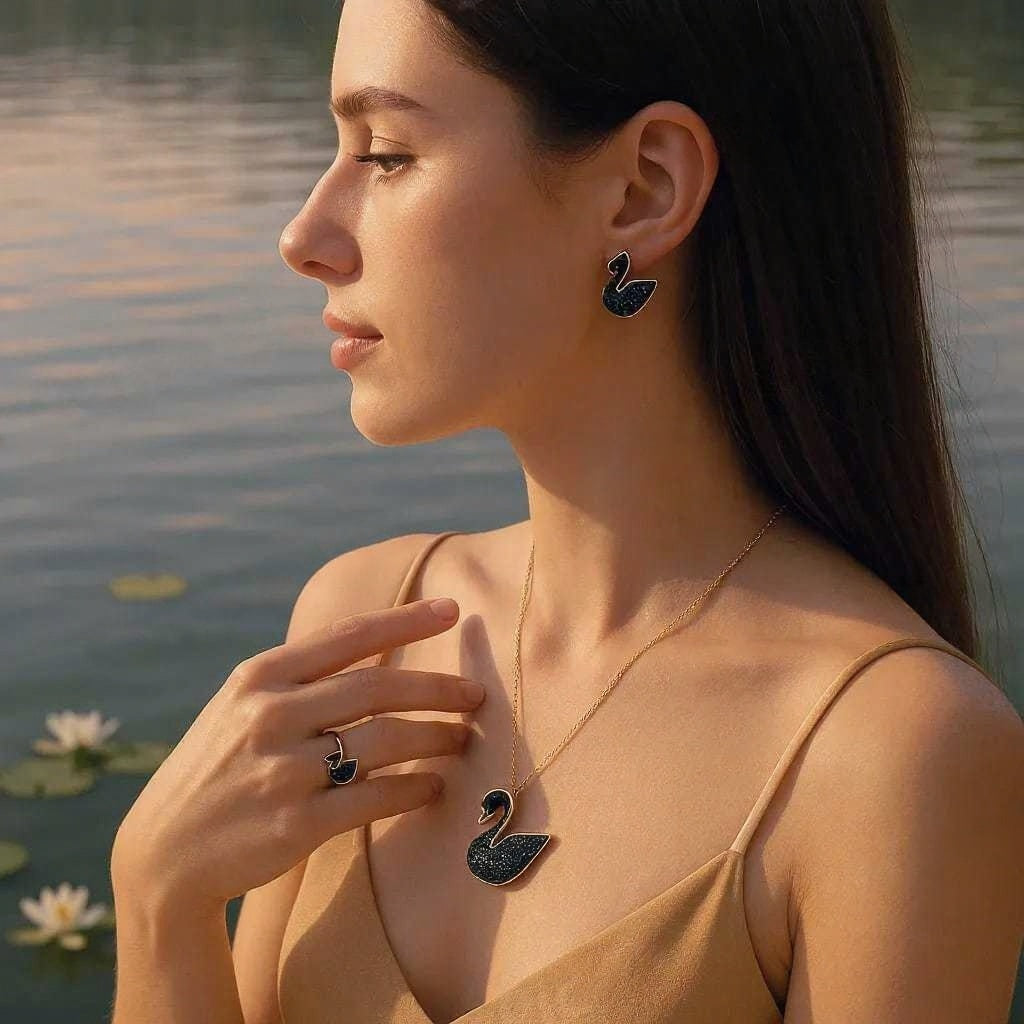 Swan Stainless Steel locket Combo Set