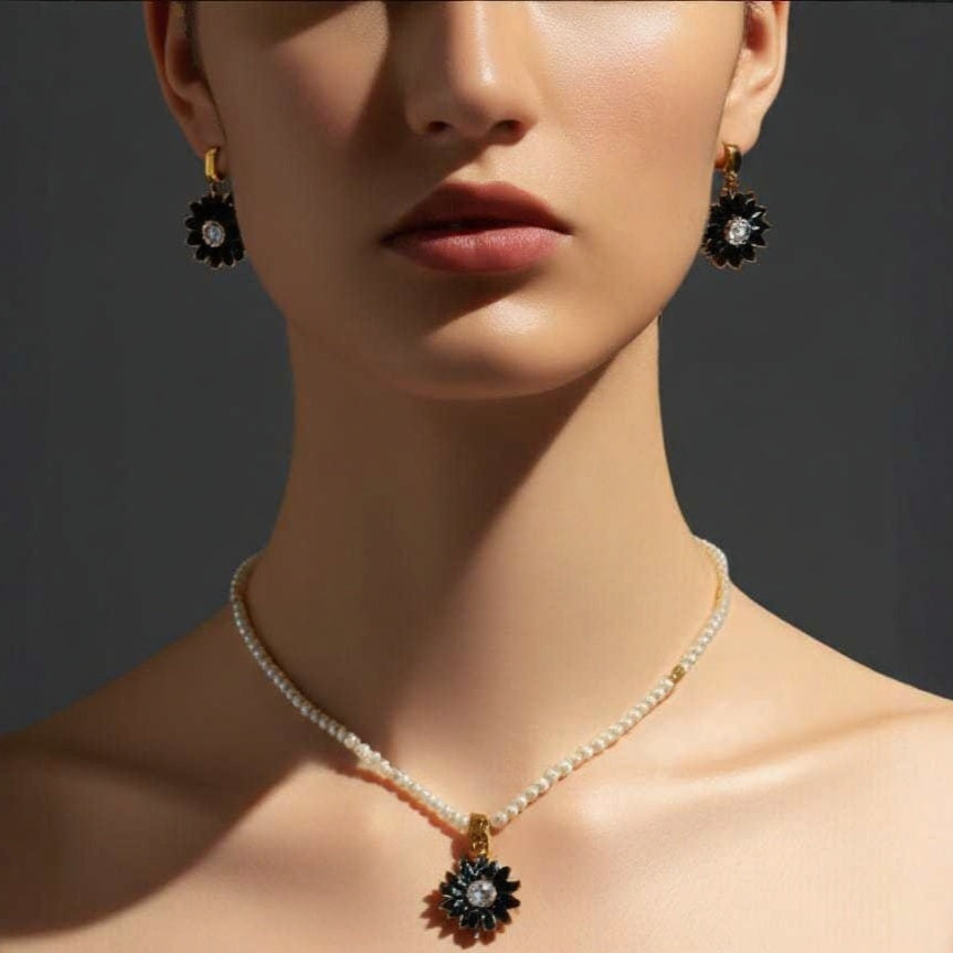 Flower style Egyption  Antique Polish Locket Combo Set