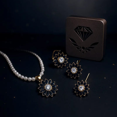 Flower style Egyption  Antique Polish Locket Combo Set